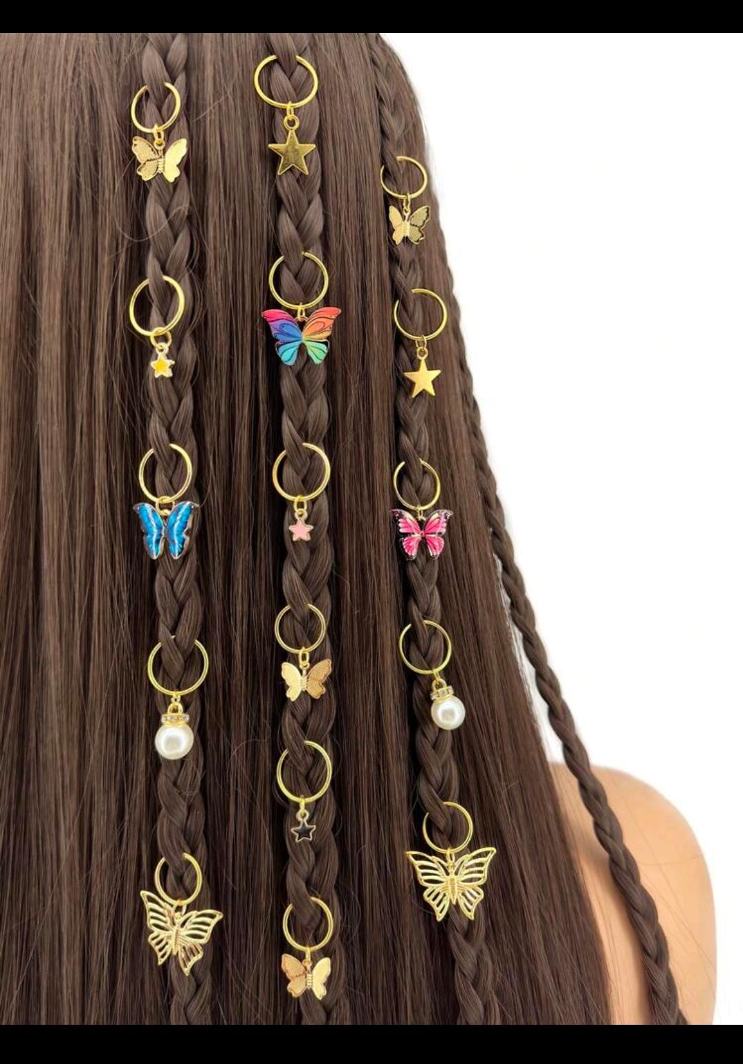 Gold hair charms for braids