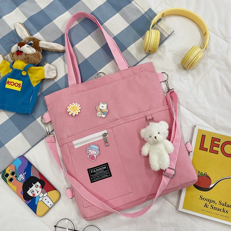 Pink canvas tote bag sold in Zomba by Zai's Pretty Things
